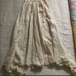 Vintage Creme Silky Crinkle Skirt
